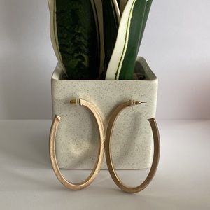 Gold Oval Hoop Earrings